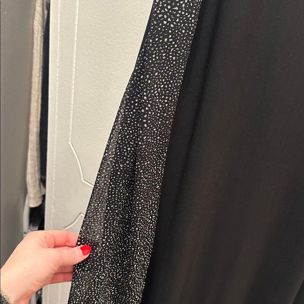 NWT Marina Long Side Panel ITY Combo Dress” in Black/Silver - Picture 5 of 5